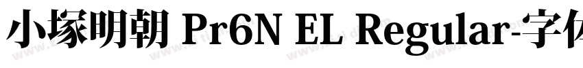 小塚明朝 Pr6N EL Regular字体转换